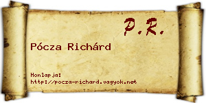 Pócza Richárd névjegykártya